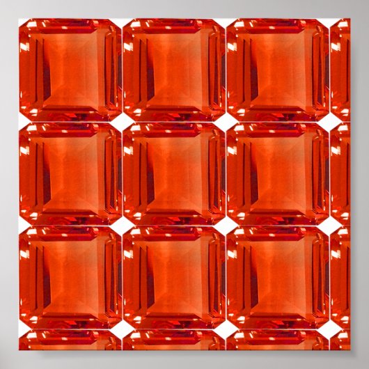 Orange Gemstone Pattern Poster (Vorne)