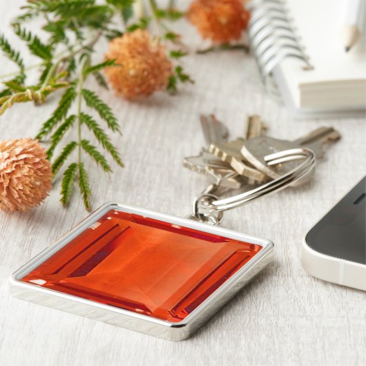 Orange Gemstone Pattern Schlüsselanhänger (Seite)