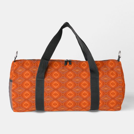 Orange Gemustert Flamingo Feather Duffle Bag (Rückseite)