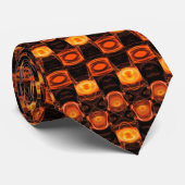 Orange Geometic Pattern 02 Krawatte (Gerollt)