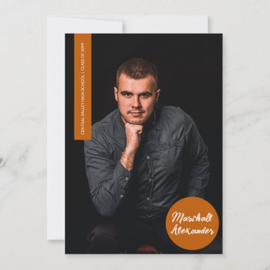 Orange Geometric Abschluss Foto Einladung (Vorderseite)