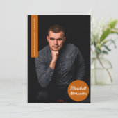 Orange Geometric Abschluss Foto Einladung (Stehend Vorderseite)