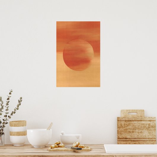Orange Geometric Abstrakt Circle Art Poster (Küche)