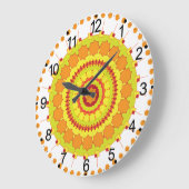 Orange Geometric Circle Mandala-70250 Große Wanduhr (Winkel)