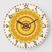 Orange Geometric Circle Mandala-70250 Große Wanduhr (Vorderseite)