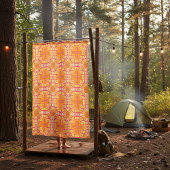 Orange Geometric Cross Style Duschvorhang