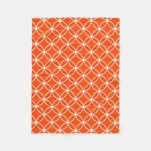 Orange Geometric Design Overlapping Circles Fleecedecke (Vorderseite)