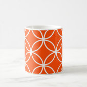 Orange Geometric Design Overlapping Circles Kaffeetasse (Mittel)