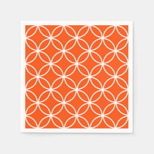 Orange Geometric Design Overlapping Circles Serviette