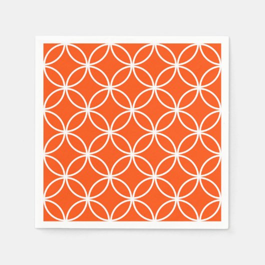 Orange Geometric Design Overlapping Circles Serviette (Vorderseite)