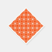 Orange Geometric Design Overlapping Circles Serviette (Ecke)