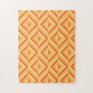 Orange Geometric Diamond Muster Frustration Puzzle