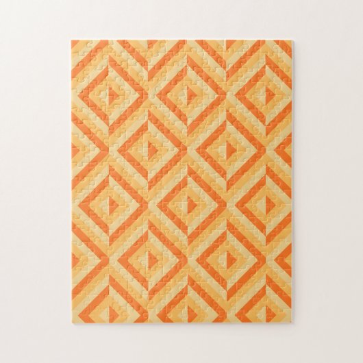 Orange Geometric Diamond Muster Frustration Puzzle (Vertikal)