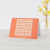 Orange Geometric Floral Retro Monogram Karte (Gelbe Blume)