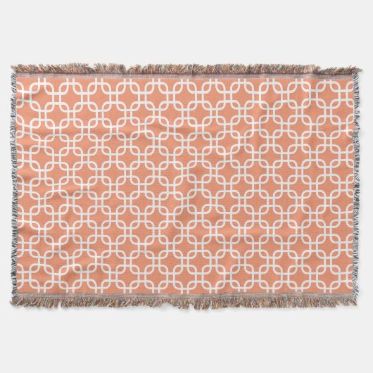 Orange Geometric Links Muster Decke (Vorderseite)