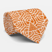 Orange Geometric Muster Design Neck Tie Krawatte (Gerollt)