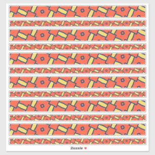 Orange Geometric Scrapbook Borders Aufkleber