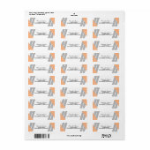 Orange Geometric Strip Address Labels (Vorne)