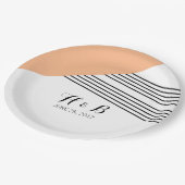 Orange Geometric Strip Paper Teller (Schrägansicht)