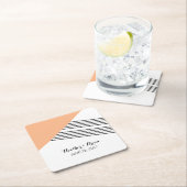 Orange Geometric Strip Paper Untersetzer (Vor Ort)