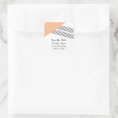Orange Geometric Strip Save the Date Stickers (Tasche)
