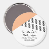 Orange Geometric Strip Speichern Sie das Datumsfen Magnet (Vorderseite/Rückseite)