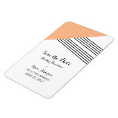 Orange Geometric Strip Speichern Sie das Datumsfen Magnet (Linke Seite)