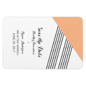 Orange Geometric Strip Speichern Sie das Datumsfen Magnet (Horizontal)