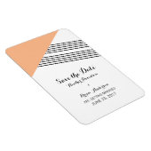 Orange Geometric Strip Speichern Sie das Datumsfen Magnet (Rechte Seite)