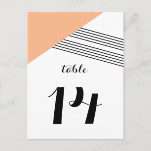 Orange Geometric Strip Table Postcard Postkarte
