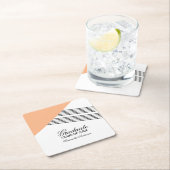 Orange Geometric Stripe Abschluss Untersetzer (Vor Ort)