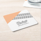 Orange Geometric Stripe Abschluss Untersetzer (angewinkelt)