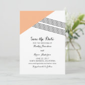 Orange Geometric Stripe Save the Date einladen (Stehend Vorderseite)