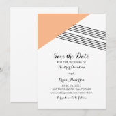 Orange Geometric Stripe Save the Date einladen (Vorne/Hinten)