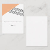 Orange Geometric Stripe Wedding-Platzkarten Platzkarte (Vorne/Hinten)
