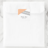 Orange Geometric Stripe Wedding Stickers (Tasche)