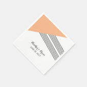 Orange Geometric Strippapier Napkins Serviette (Ecke)