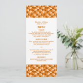 Orange Geometric Triangle Wedding Menu Menükarte (Stehend Vorderseite)