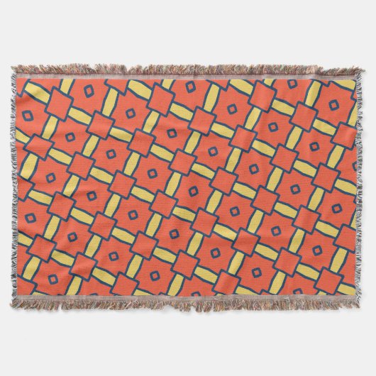 Orange Geometrisches Abstraktes Muster Decke (Vorderseite)