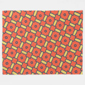 Orange Geometrisches Abstraktes Muster Fleecedecke (Vorderseite (Horizontal))