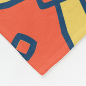 Orange Geometrisches Abstraktes Muster Fleecedecke (Ecke)