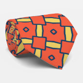 Orange Geometrisches Abstraktes Muster Krawatte (Gerollt)