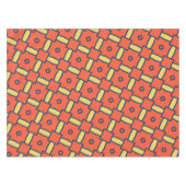 Orange Geometrisches Abstraktes Muster Tischdecke (Vorderseite (Horizontal))