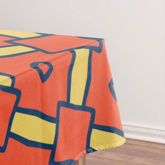 Orange Geometrisches Abstraktes Muster Tischdecke (Beispiel)