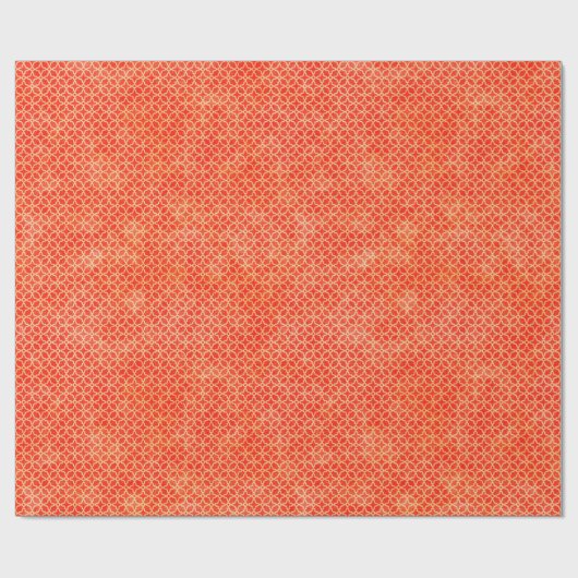 Orange geometrisches Muster Geschenkpapier (Flach)