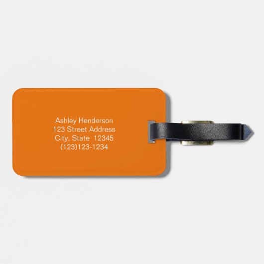 Orange Gepäckanhänger (Rückseite horizontal)