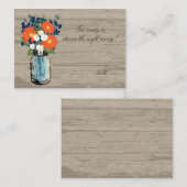 Orange Gerber Daisies Mason Jar | Sitzkarte Platzkarte (Vorne/Hinten)