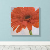 Orange Gerber Daisy Blume Leinwanddruck (Insitu (Holzboden))