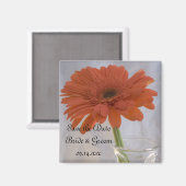 Orange Gerber Daisy in Vase Wedding Save the Date Magnet (Vorderseite/Rückseite)