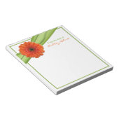 Orange Gerber Daisy Ribbon Personalisiert Notepad Notizblock (angewinkelt)